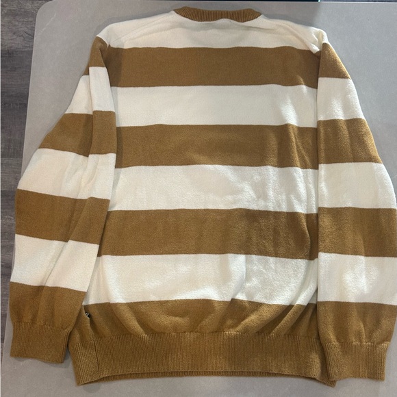 Nautica Men's Crewneck Sweater - Brown and White Stripes - Picture 4 of 4